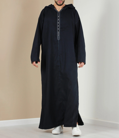 Elegant Moroccan Hooded Djellaba - Moroccan Thobe